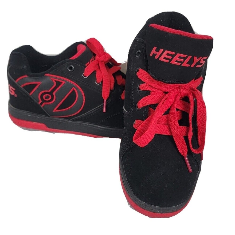 Heelys Propel 2.0 Skate Shoes Black & Red Roller Sneakers 770359 Youth Size 6